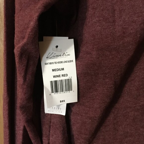 Kinetix Casual Luxury Long Sleeve Hoodie Tee Shirt Unisex Size M- NWT MSRP $85 - Picture 4 of 5
